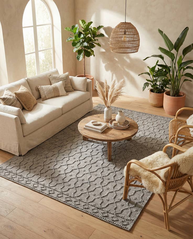 Detail image of 5' 3 x 8' Hand Woven Larsa Jute Rug