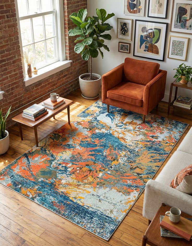 Detail image of 6' x 9'  Washable Vivid Rug