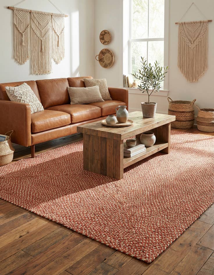 Detail image of 6' 1 x 9' Handmade Tweed Braided Jute Rug