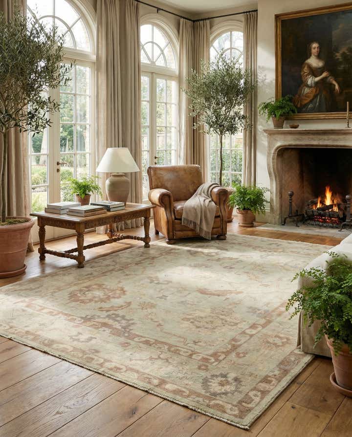 8' 3 x 9' 10 Hand Knotted Oushak Wool Rug