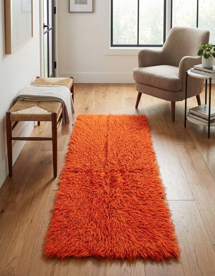 Detail image of 2' 4 x 4' 6 Hand Knotted Moroccan Wool Runner Rug