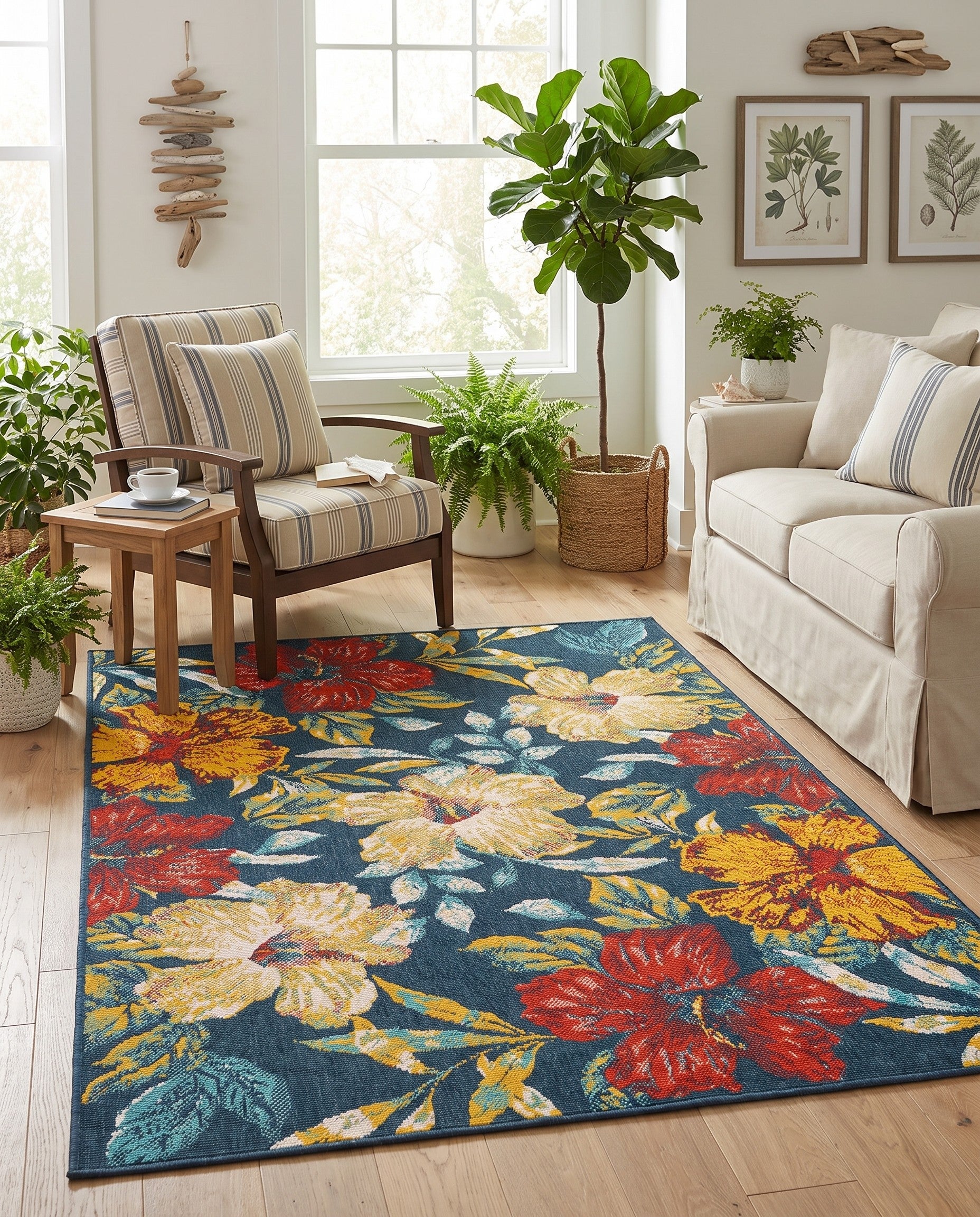 4' x 6' Easy-Clean Coastal Indoor / Outdoor Rug