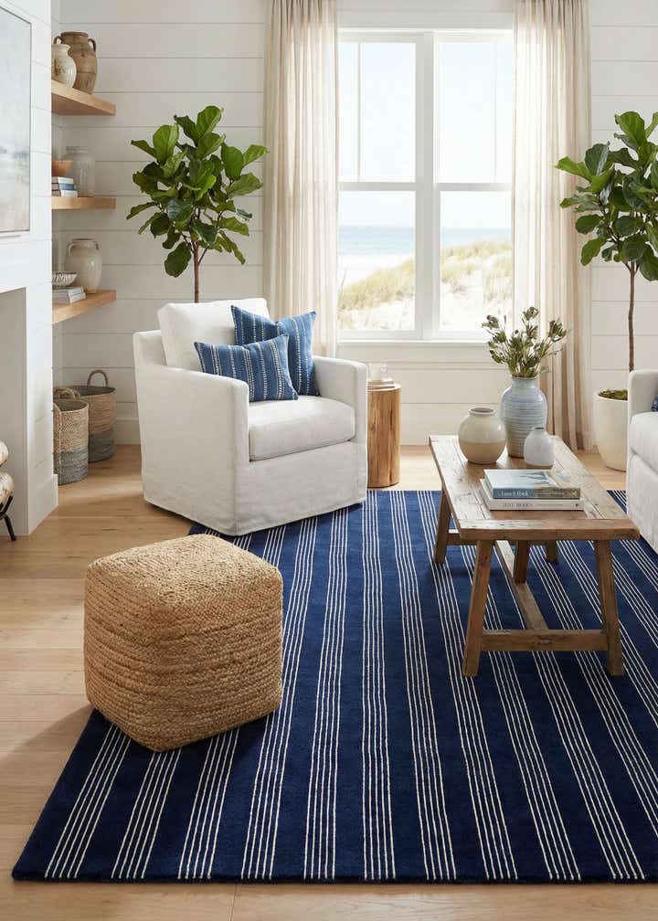 7' 10 x 10' Jill Zarin Striped Wool Rug