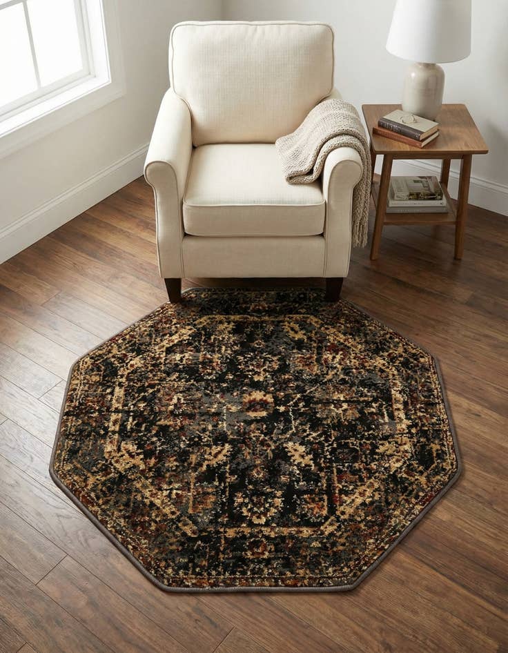 Detail image of 3' x 3' Saturn Octagon Rug