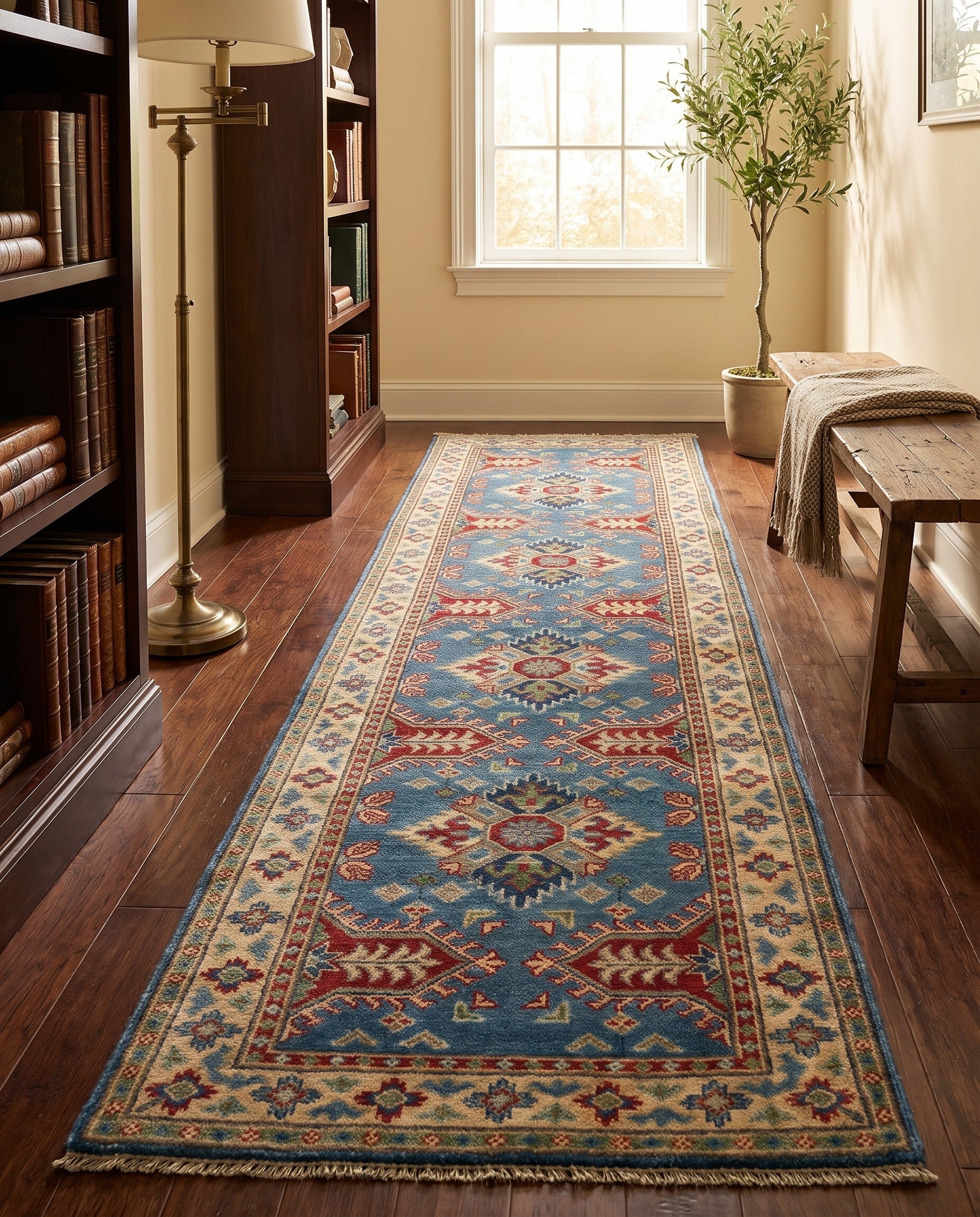 2' 7 x 9' 7 Hand Knotted Kazak Runner Rug