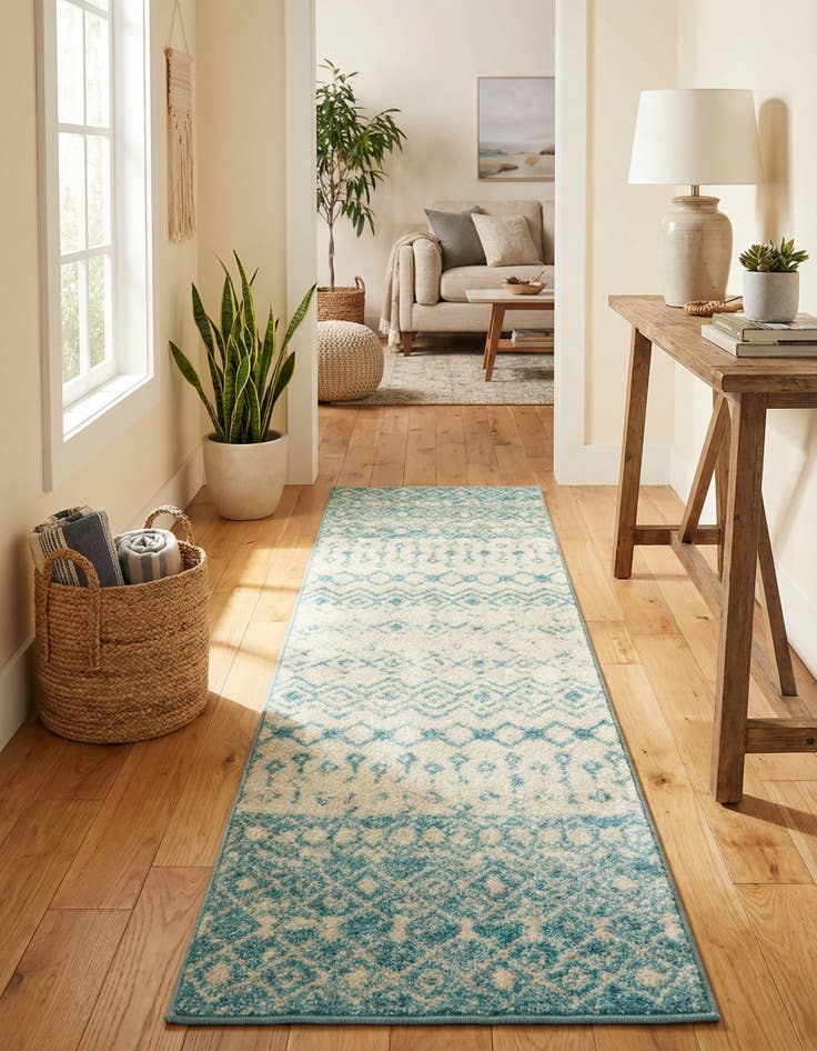 Detail image of 2' x 7' Moroccan Trellis Runner Rug