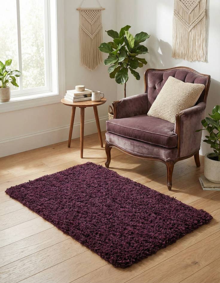 Detail image of 2' x 3' Solid Shag Rug