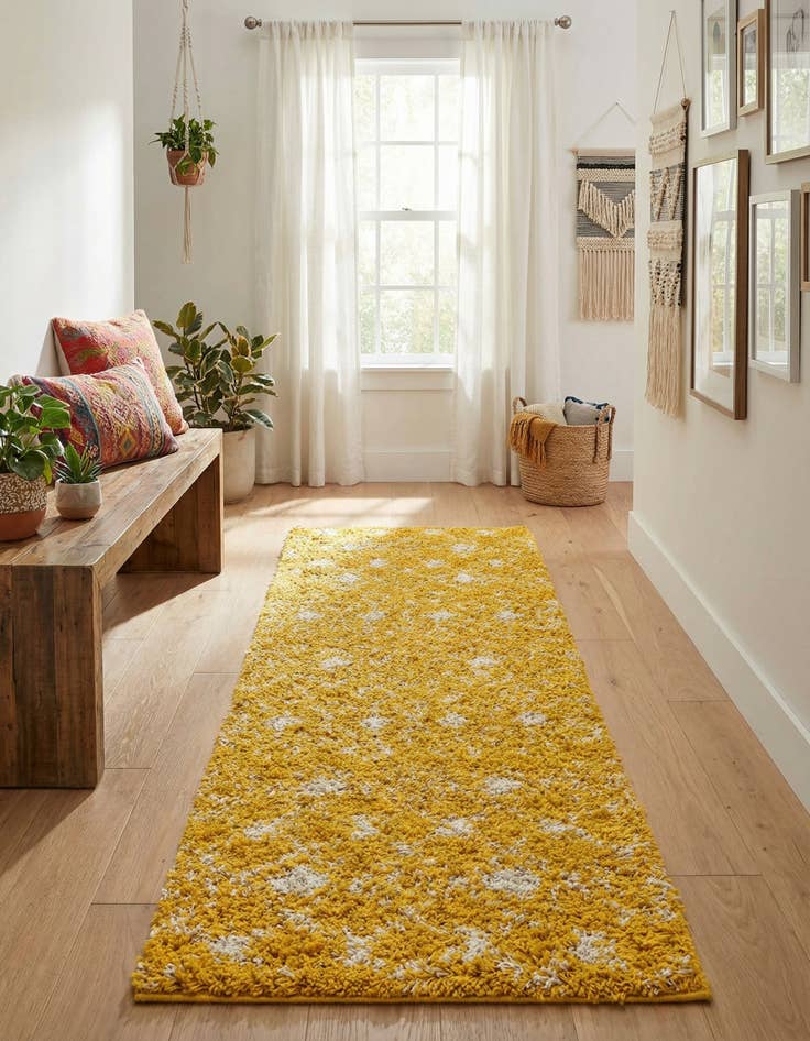 Detail image of 2' x 6' Moroccan Trellis Shag Runner Rug