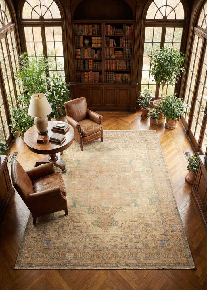 8' 5 x 10' 2 Hand Knotted Oushak Wool Rug