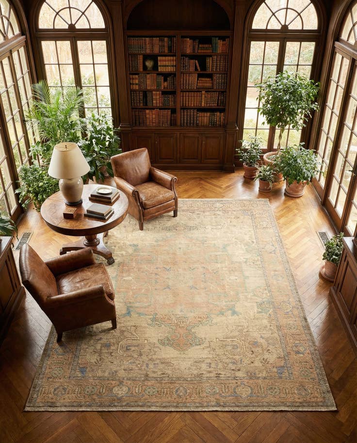 Detail image of 8' 5 x 10' 2 Hand Knotted Oushak Wool Rug