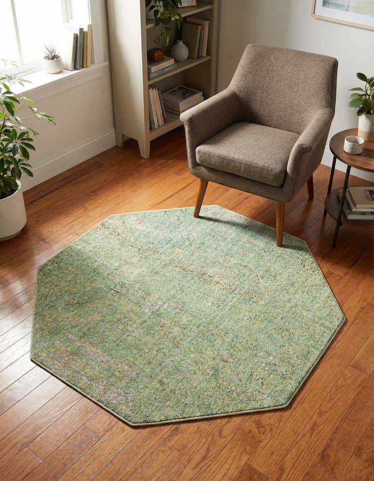 Detail image of 4' x 4' Aqua Octagon Rug