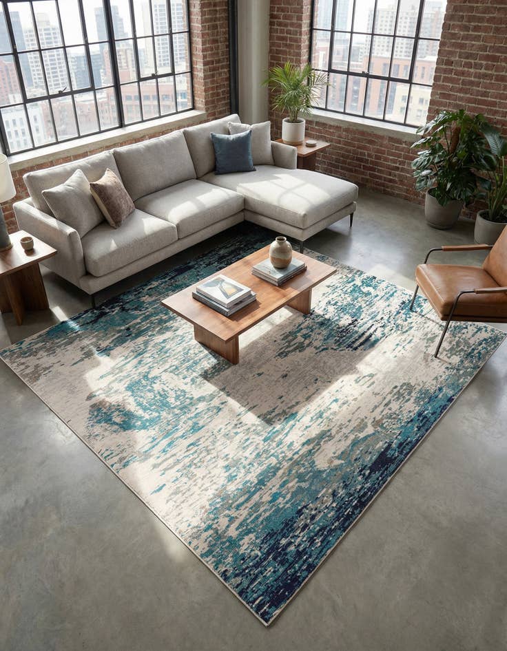 Detail image of 9' 10 x 9' 10  Washable Vivid Square Rug