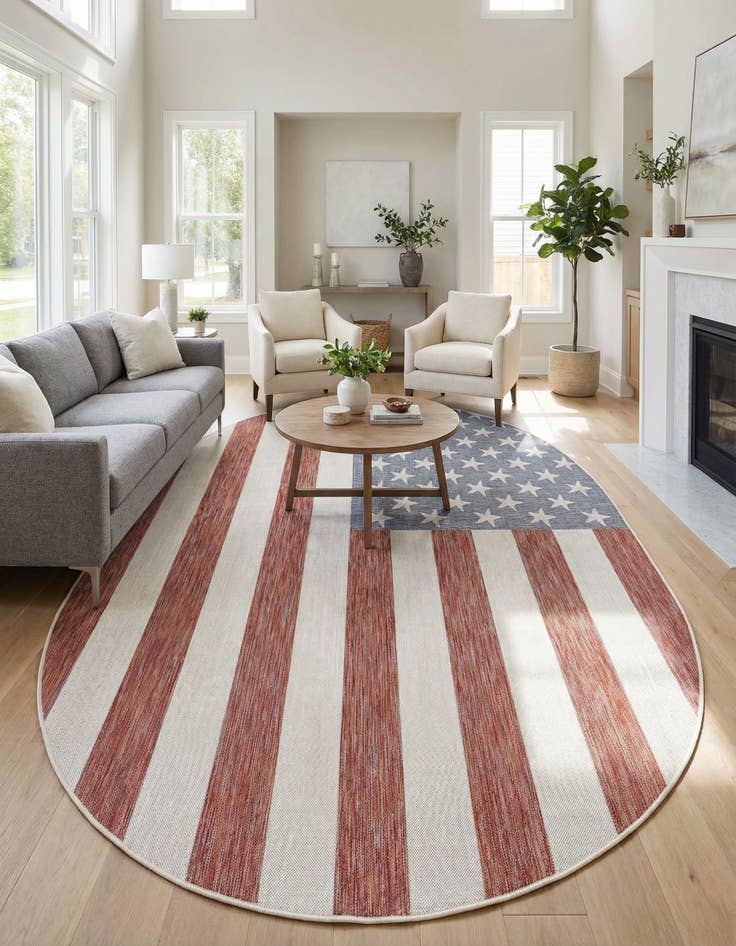 Detail image of 7' 10 x 10'  Washable Jill Zarin Indoor / Outdoor Oval Rug