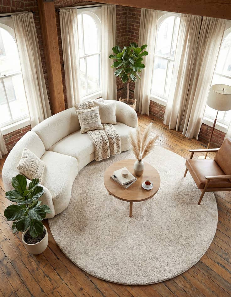 Detail image of 10' x 10' Solid Frieze Round Rug