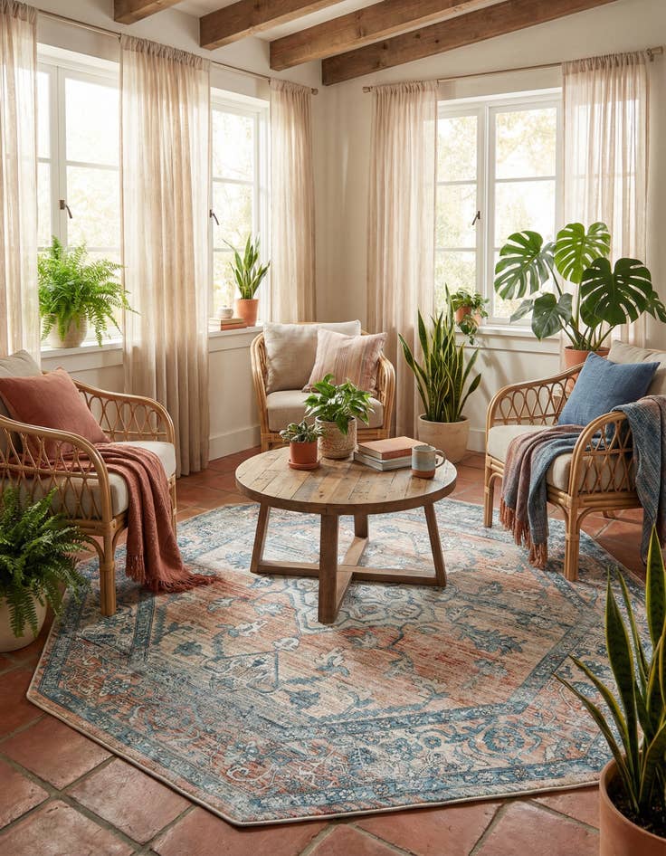 Detail image of 7' x 7' Newport Octagon Rug