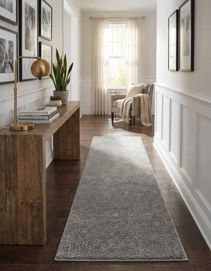 Detail image of 2' 2 x 8' Solid Frieze Runner Rug