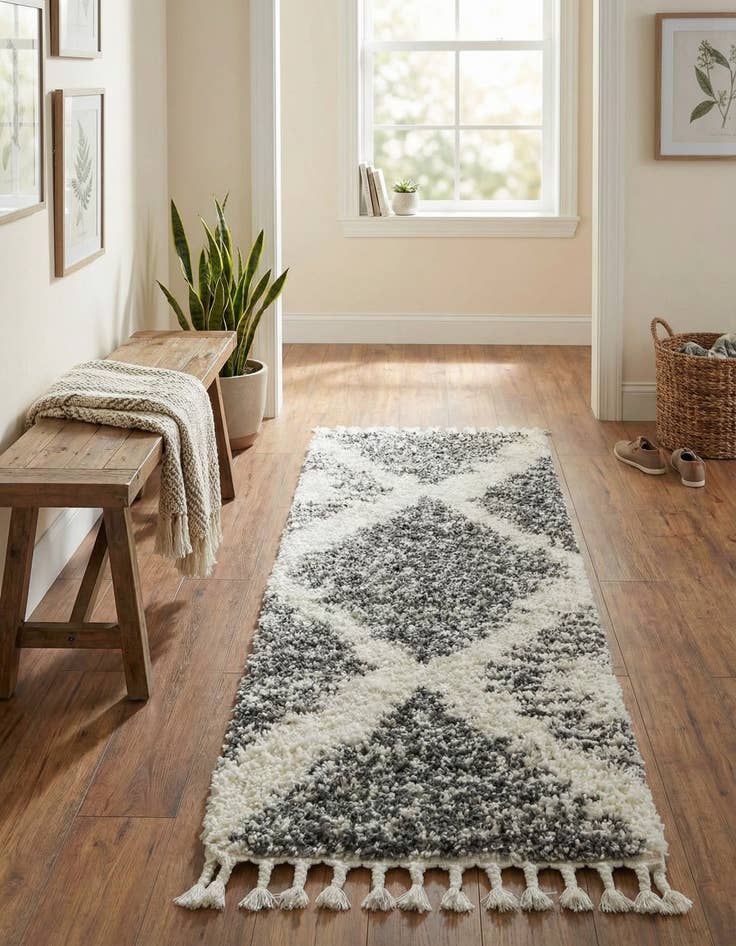 Detail image of 2' x 6' Serenity Shag Runner Rug