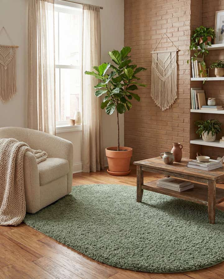 5' 3 x 8' Zermatt Shag Oval Rug