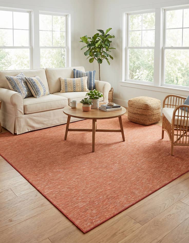 Detail image of 10' 2 x 10' 2 Easy-Clean Solid Indoor / Outdoor Square Rug