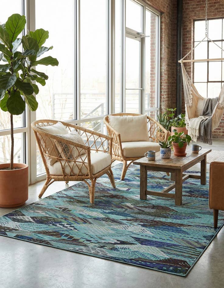 Detail image of 9' x 12' Washable Mesa Rug