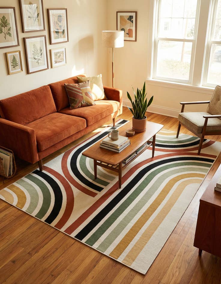 Detail image of 5' x 8' Easy-Clean Modern Indoor / Outdoor Rug