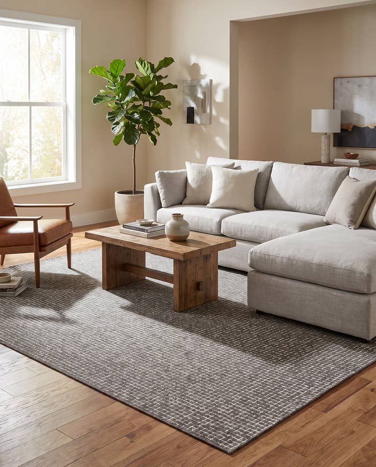 Detail image of 7' 10 x 10' Easy-Clean Checkered Indoor / Outdoor Rug