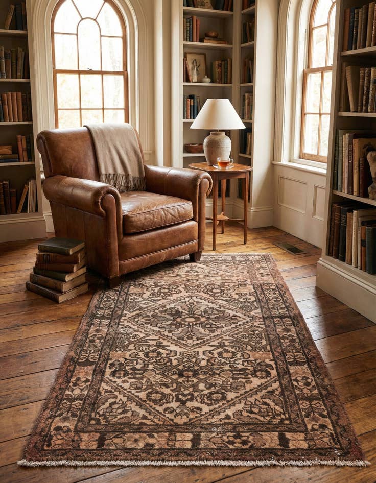 Detail image of 3' x 4' 10 Hand Knotted Ultra Vintage Persian Wool Rug