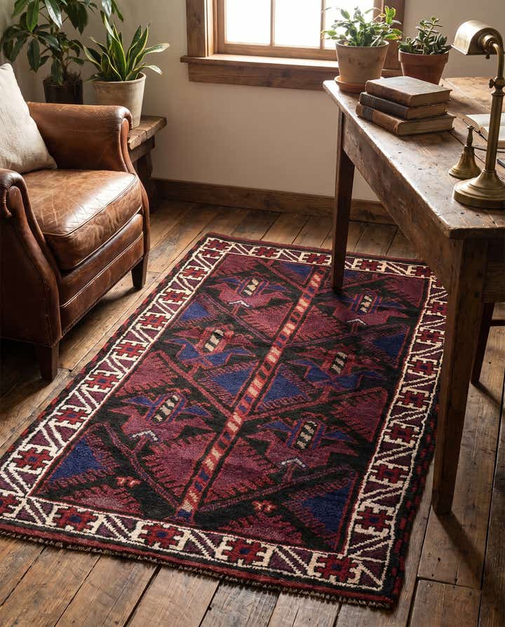 2' 9 x 4' 9 Hand Knotted Balouch Persian Wool Rug