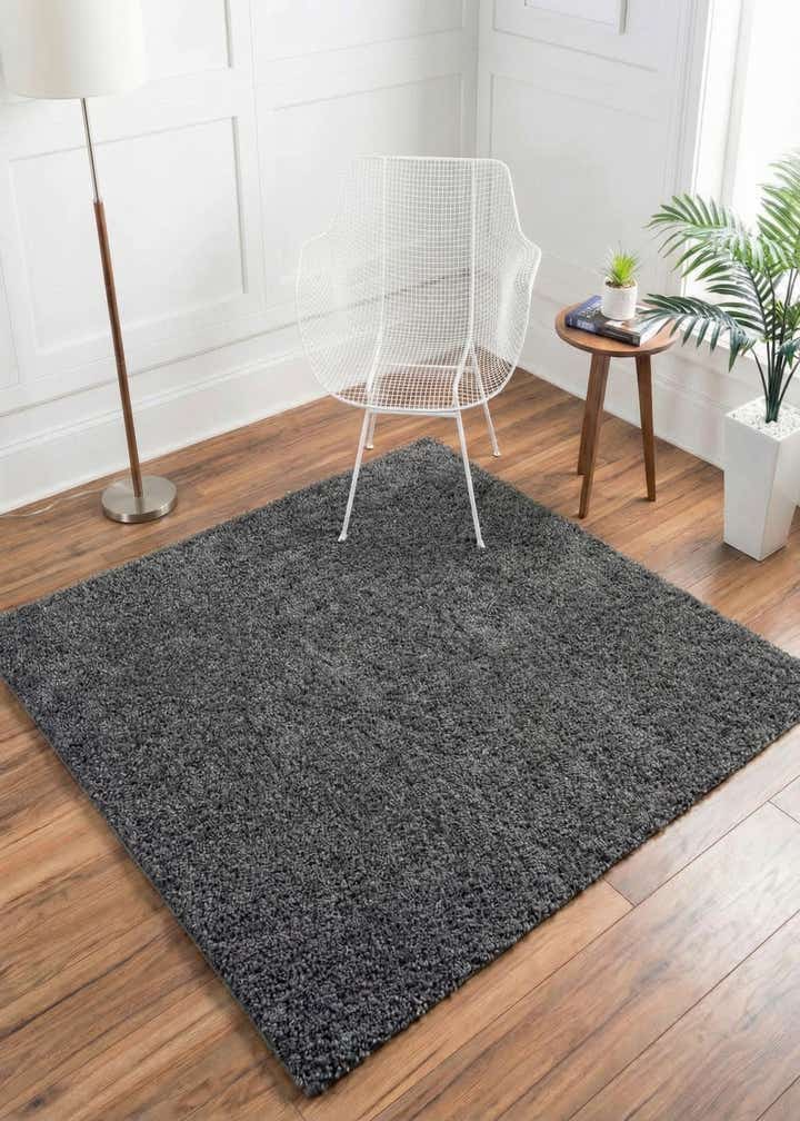 4' x 4' Soft Solid Shag Square Rug