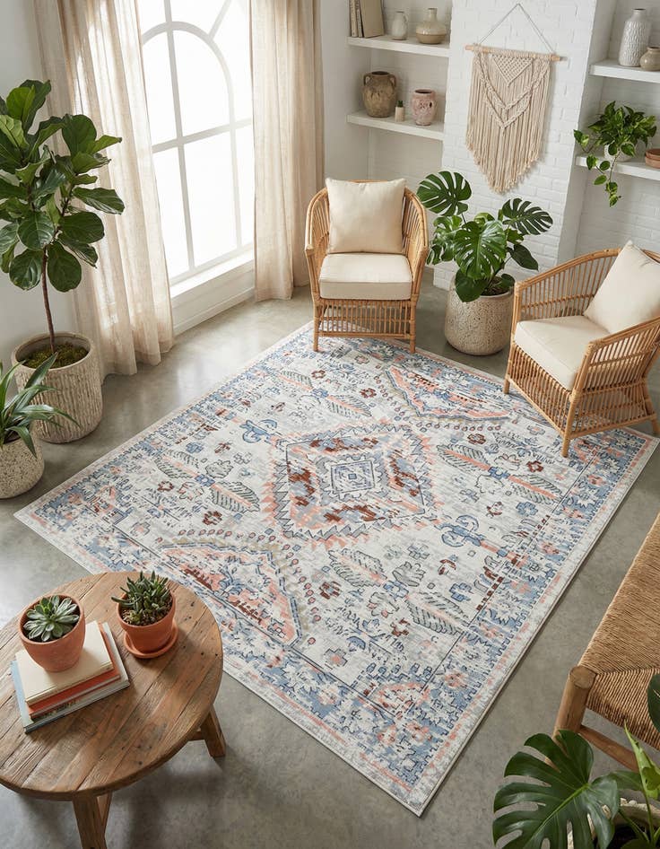 Detail image of 7' 10 x 7' 10 Kamala Washable Square Rug