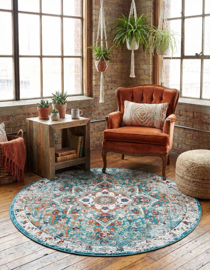 Detail image of 5' 3 x 5' 3 Amulet Round Rug