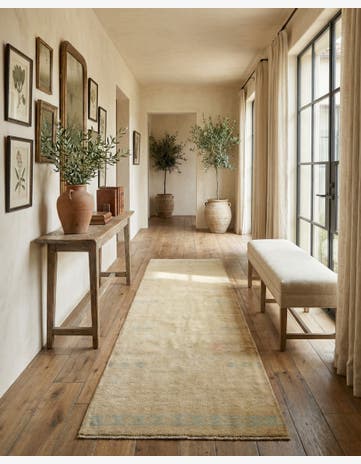 3' 4 x 10' 2 Hand Knotted Oushak Wool Runner Rug