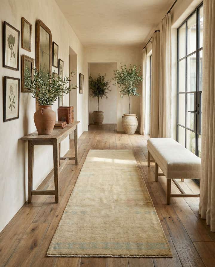 3' 4 x 10' 2 Hand Knotted Oushak Wool Runner Rug