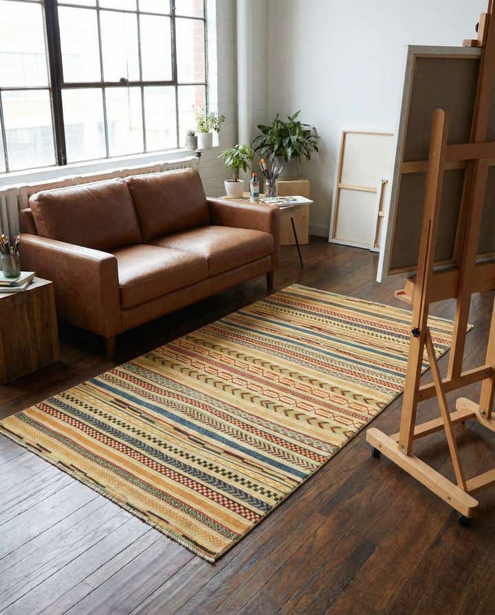 3' 9 x 5' 10 Hand Knotted Modern Ziegler Rug