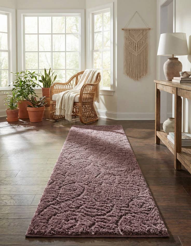 Detail image of 2' x 6' 9 Botanical Shag Runner Rug