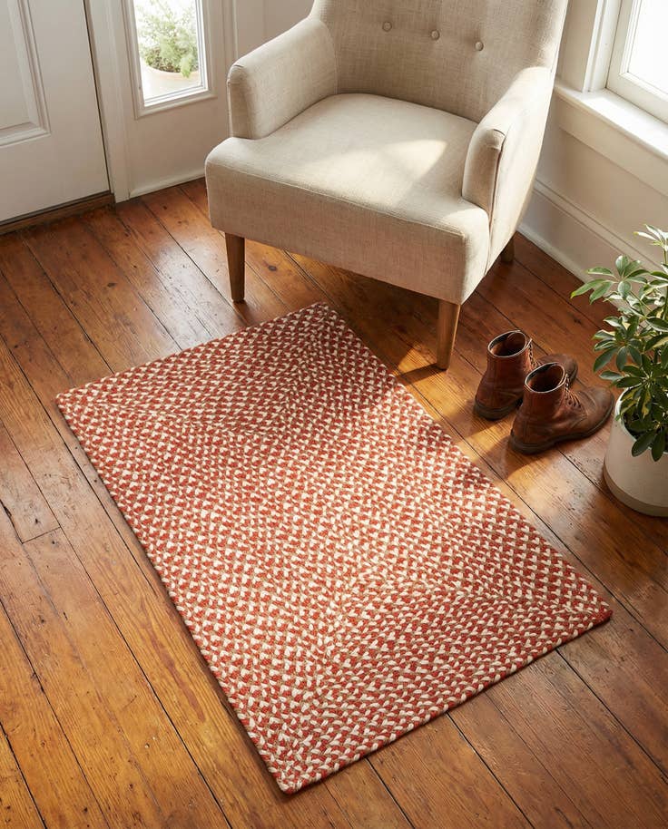 Detail image of 2' x 3' 1 Handmade Tweed Braided Jute Rug