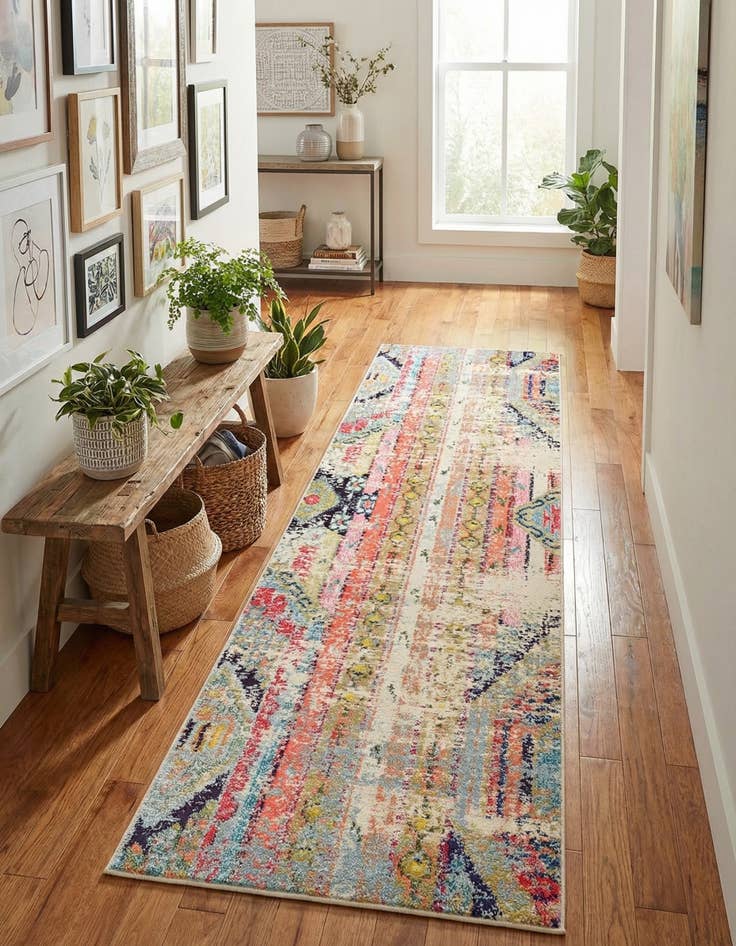 Detail image of 2' 7 x 10' Washable Mesa Runner Rug