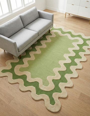 Green Happy Rugs Wiggles Wool