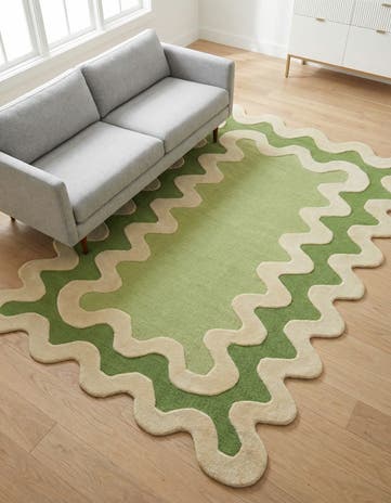 Green Happy Rugs Wiggles Wool