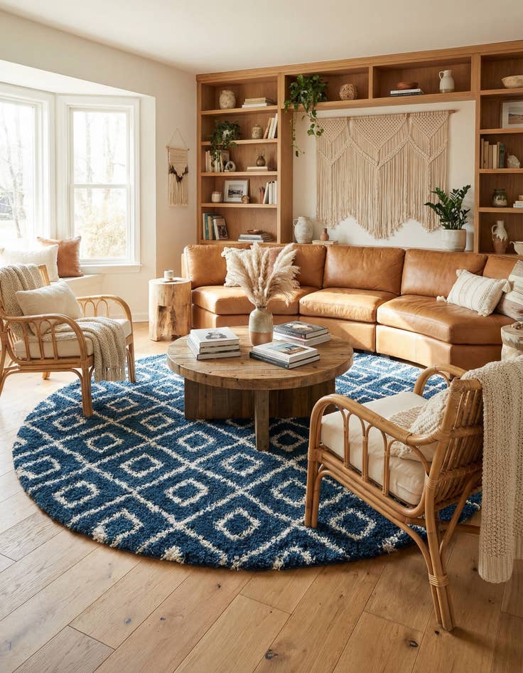 Detail image of 10' x 10' Trellis Shag Round Rug