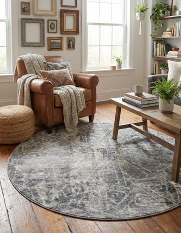 Dark Gray Monte Carlo Round Rug