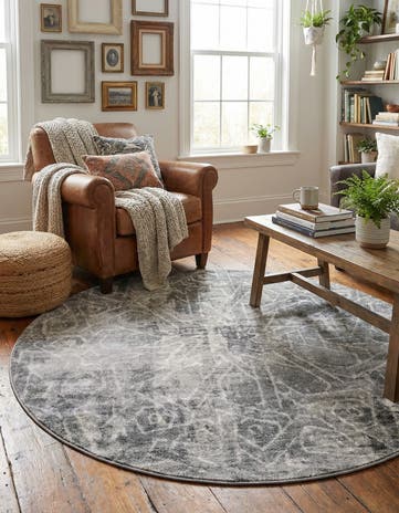 Dark Gray Monte Carlo Round Rug