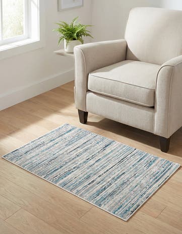 Ivory and Blue Finsbury Rug