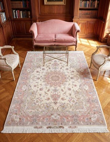 5' 1 x 6' 11 Hand Knotted Tabriz Persian Rug