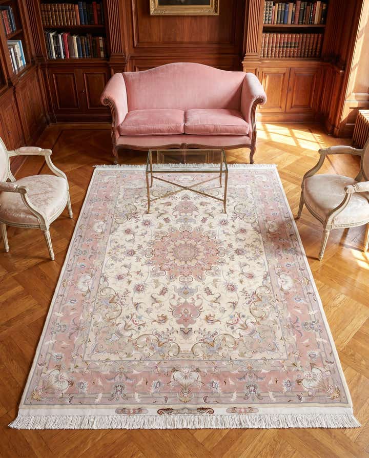 5' 1 x 6' 11 Hand Knotted Tabriz Persian Rug