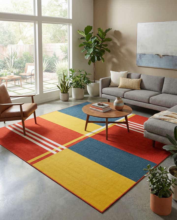 10' x 10' Easy-Clean Modern Indoor / Outdoor Square Rug