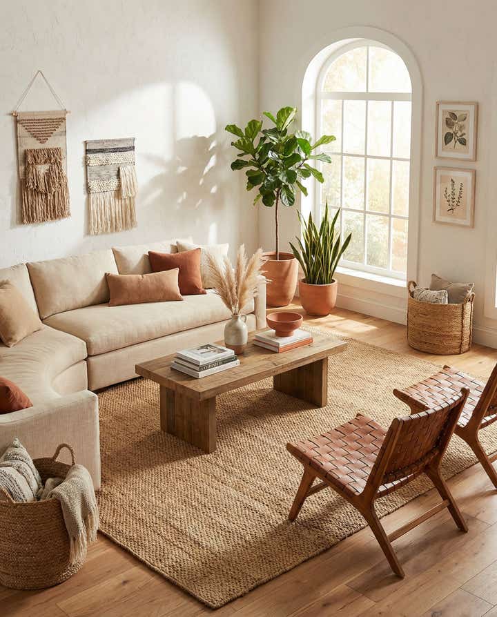 7' 10 x 7' 10 Hand Woven Chunky Jute Square Rug