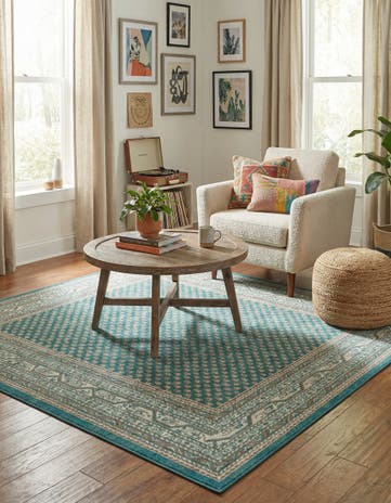 Turquoise SoHo Square Rug
