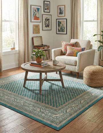 Turquoise SoHo Square Rug