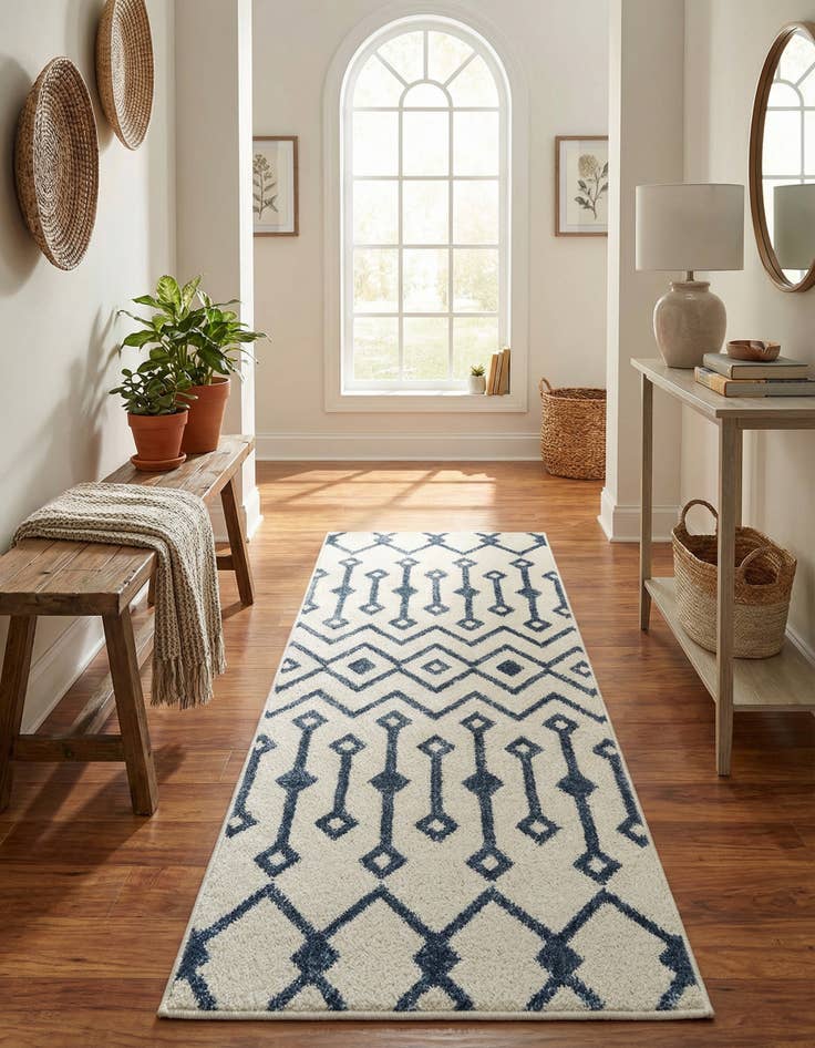 Detail image of 2' x 5' 3 Bohemian Trellis Runner Rug